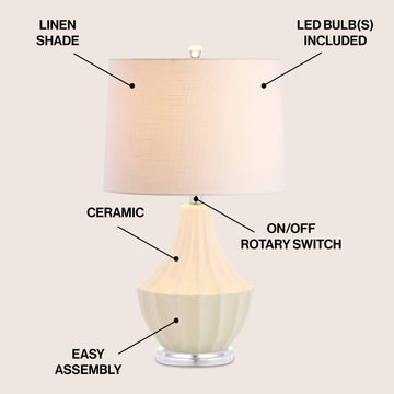 Tate 24.5" Ceramic LED Table Lamp - JONATHAN Y
